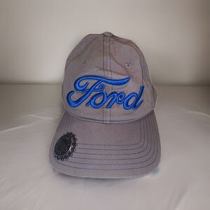 Vintage Ford Genuine Parts Snap Back Ball Cap Hat With Bottle Opener